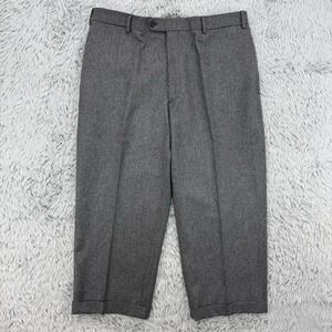 J Peterman Pants‎ Men's 38.5x25.75 Gray 100% Wool Cuffed Old Money
